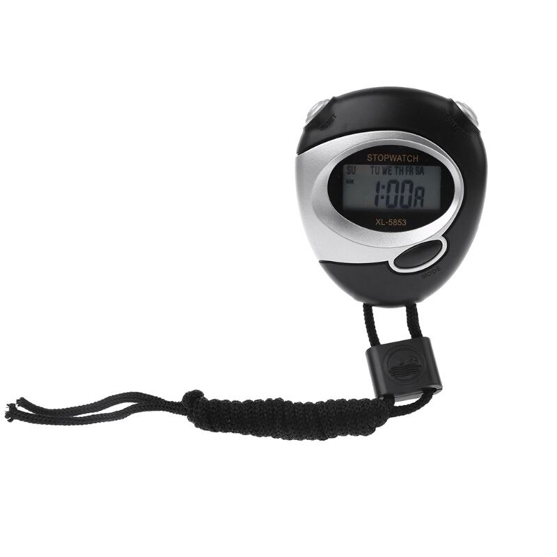 Sports Stopwatch Counter Timer Chronograph LCD Digital Handheld for Running with Battery: Default Title