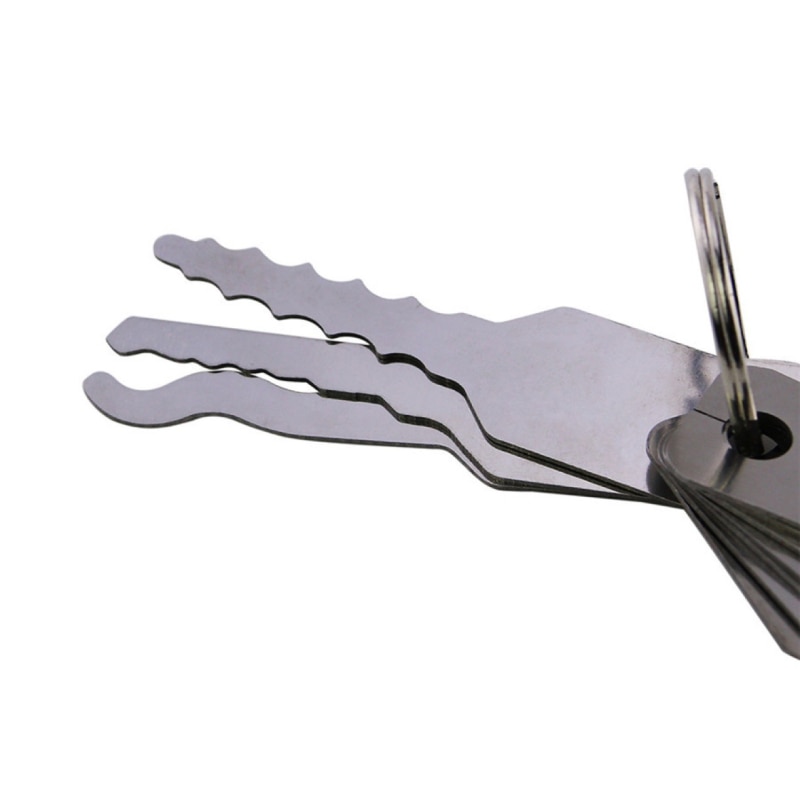 10Pcs/Set Stainless Jiggler Key Car Accessories Keys Dual Sided Car Unlock Lock Open Repair Accessories Tool Kit