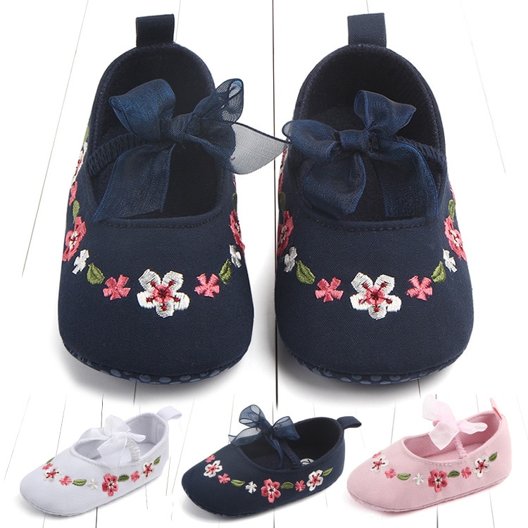 Nyfødte første vandrere toddler sko skridsikre baby piger børn blomster sko prinsesse sko bløde såle børn toddler baby støvler