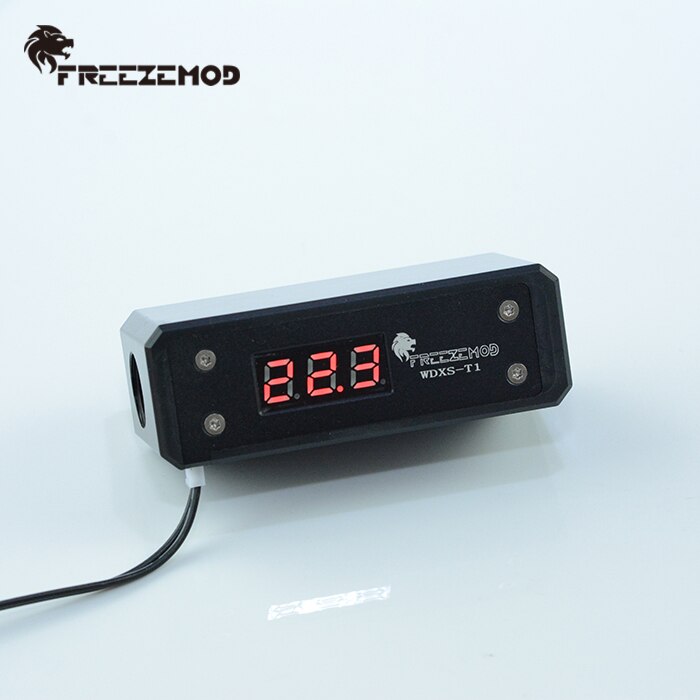 FREEZEMOD Temperature Sensor Mini Moniror Computer Water Cooling Thermometer with Digital Display Screen Acrylic/ POM optional: POM