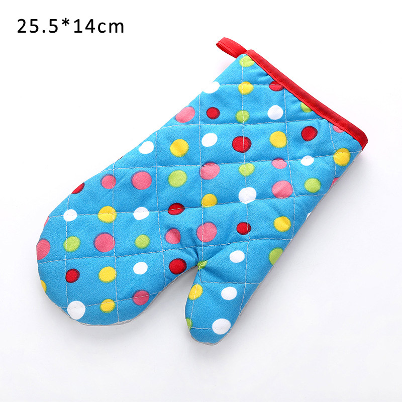 1 Piece Cute Non-slip Yellow Gray Cotton Nordic Kitchen Cooking Microwave Gloves Baking BBQ Potholders Oven Mitts: dark blue