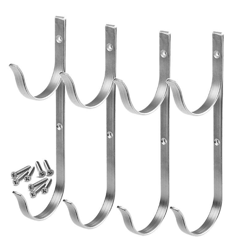 Juego de 4 soportes de aluminio BESTPool, ganchos para postes telescópicos, Skimmers, rastrillo de hojas, redes, cepillos, vacío H