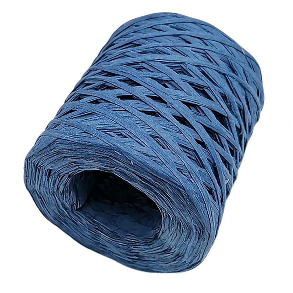 1 rollo de hilo de rafia de larga duración, hilo de rafia tejido a mano, ideal para envolver, DIY, 12 colores: Azul oscuro