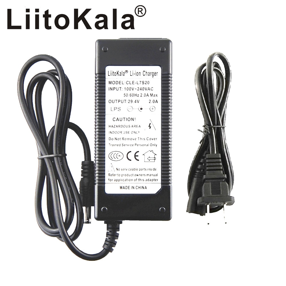 Hk liitokala 29.4v 2a 7 séries bateria de lítio carregador corrente constante e pressão constante cheia de auto-parada