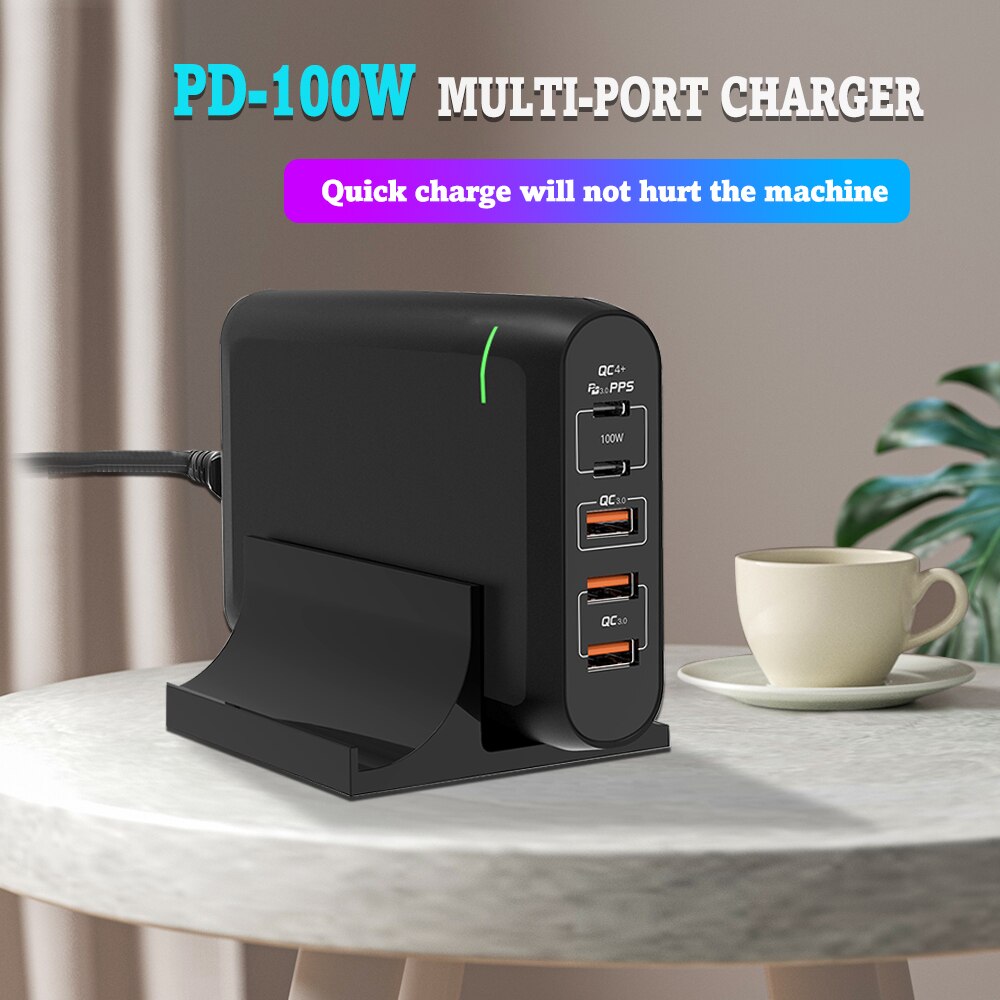 Cargador de pared PD 100W GaN 5 USB tipo C pantalla led carga rápida 4,0 para MacBook Air iPad iPhone 11 Pro Samsung Huawei ASUS