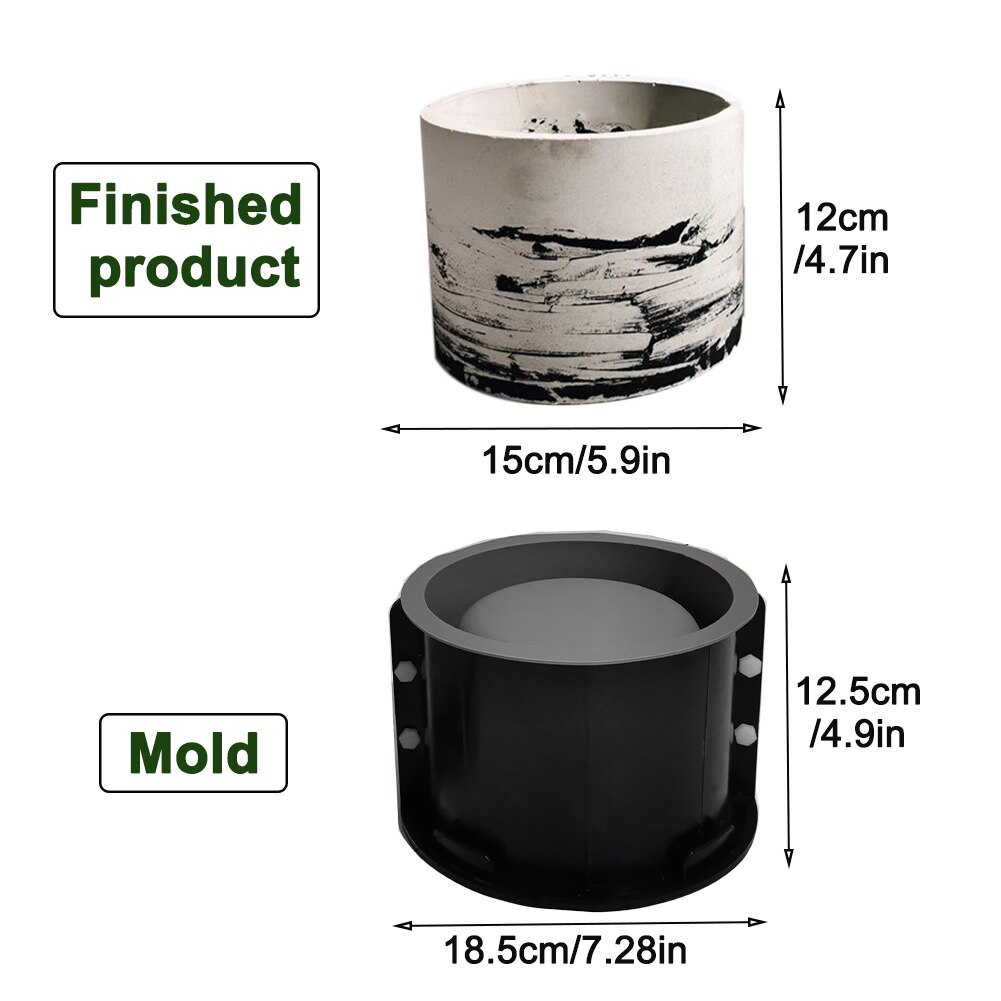 Large Round Concrete Making DIY Flowerpot Mold Multifunctional Home Double Layer Gardening Concrete Pot Mold Decoration