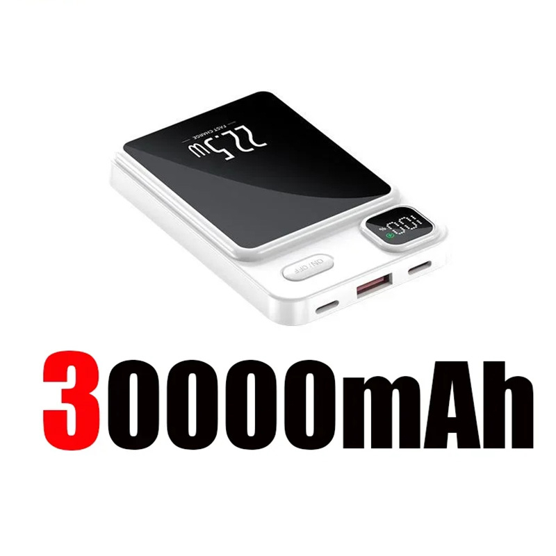 50000mAh Magnetic Wireless Charger Power Bank Mobile External Battery Super Fast Charging PowerBank For Android iPhone 15 16: Blue