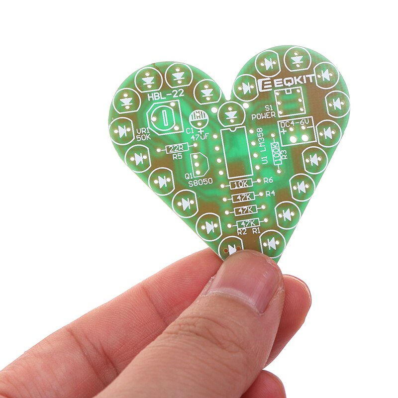 1Set Diy Kit Hart Vorm Ademhaling Lamp Kit Dc 4V-6V Breathing Led Suite Diy Elektronische productie Voor Leermiddel