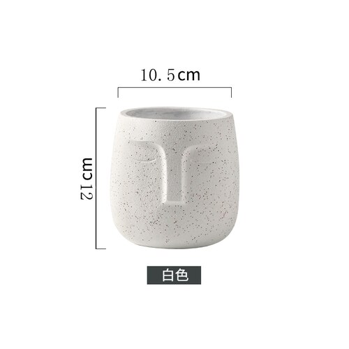 Portrait spartiate fleur vase avec trou table fleur vase terrazzo pot support moderne décor homme tête fleur pot: white 12cm