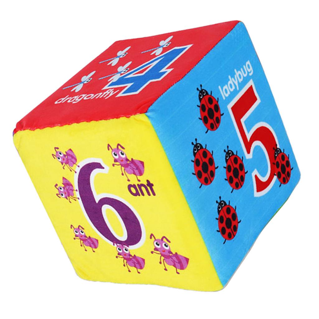 Juego de dados de espuma de esponja arcoíris, juego de dados grandes de 5,9 pulgadas de colores, diversión de 6 lados, gran juguete, para niños, decoración de recuerdo de: Insect Number