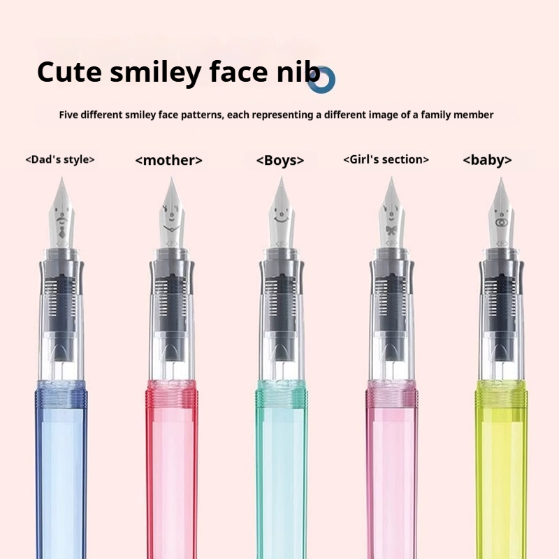 Pilot Kakuno Limited Edition transparante vulpen F/M-punt Leuk glimlachontwerp voor kinderen Beginners die kalligrafie schrijven