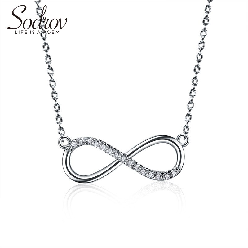 Sodrov – collier avec pendentif porte-bonheur infini pour femmes, en argent Sterling 925, 925, bijoux