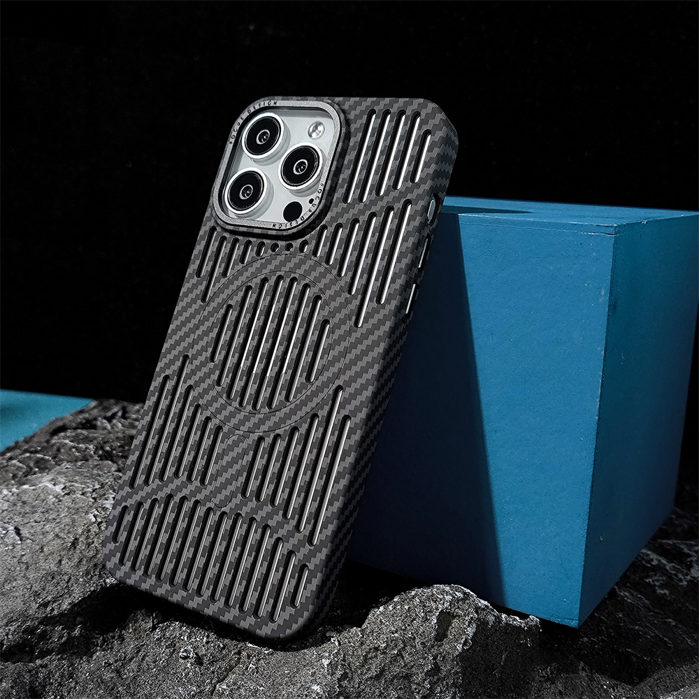 Karbonfiber-deksel til iphone 15 14 13 12 max Plus, magsafe-deksel med hult magnetisk matt og ultratynt deksel
