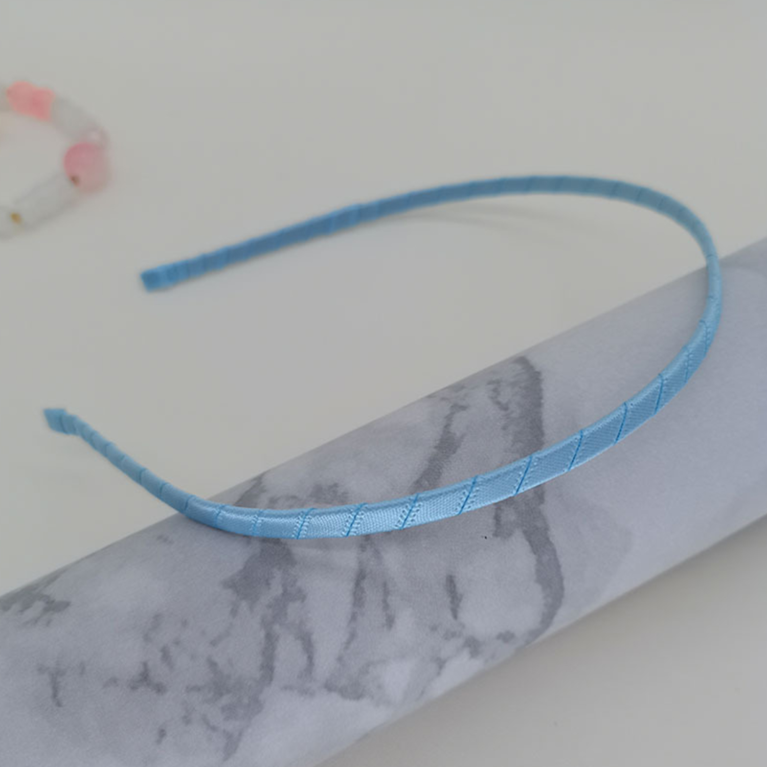 Diadema de tela de 5mm para niños, diadema de Aro para la cabeza, banda para el cabello, diadema para niños, ajuste de Base delgada estrecha, accesorios para el cabello DIY: Azul lago