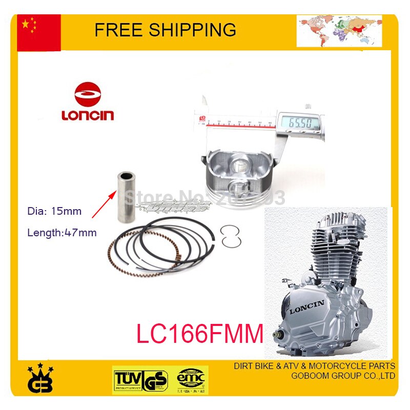 zongshen CB250 LONCIN 250cc AIR COOLED engine lc166fmm 65.5mm piston ring pin apollo kayo dirt bike atv quad