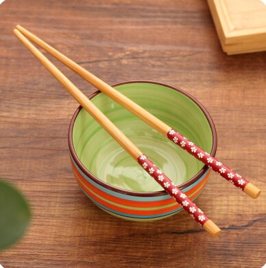 reutilizable chino clásico de madera palillos tradicional Vintage bambú Natural artesanal palitos para Sushi herramientas de cocina: 5