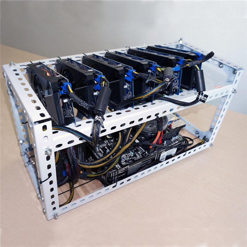 6 gpu friluftsgruve gruvearbeider ramme kryptomynt diy stabelbar rigg bitcoin btc berømmelsesveske for 6 grafikkort gpu eth btc ethereum