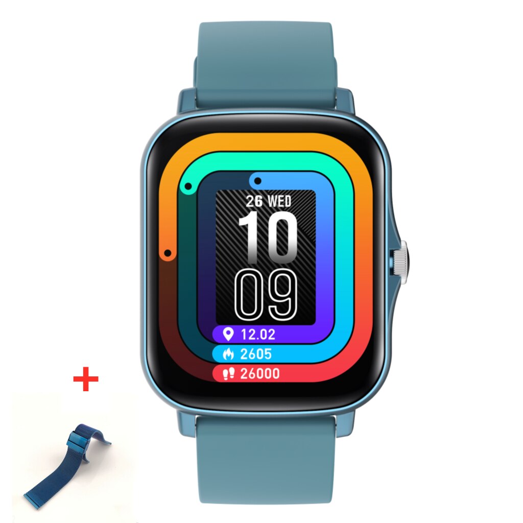 Y22 Smart Watch 1.72 Inch IPS 320*385 45 Days Long Standby Heart Rate Blood Pressure Monitoring Smart Wristband Multi-sport Mode: and blue steel