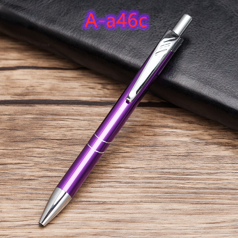 Prachtige metalen balpen drukknop balpen reclame pen kantoor school schrijven pen kantoor school briefpapier: A-a46c