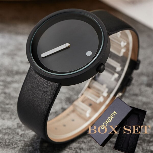 Unique Simple Quartz Watches Cool Minimalist Style Wristwatch Stainless Steel Dot and Line Wristwatches