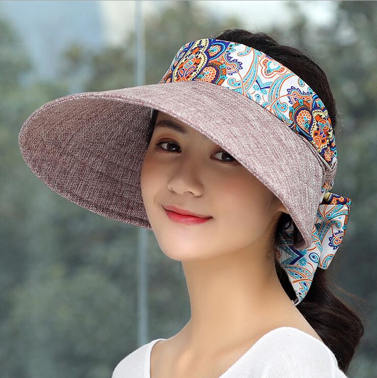 Ozyc naisten kesähatut naisille chapeu feminino visiirit lippis aurinko kokoontaitettava anti-uv hattu rantahatut naisille