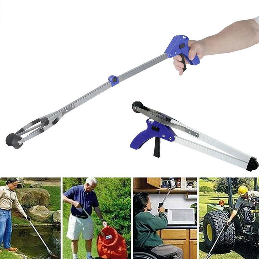 Opvouwbare Lange Prullenbak Klem Kattenbakvulling Reacher Pickers Draagbare Grabber Aluminium Fabriek Grijper Vuilnis Legering Huis Gereedschap Pickup T1E1