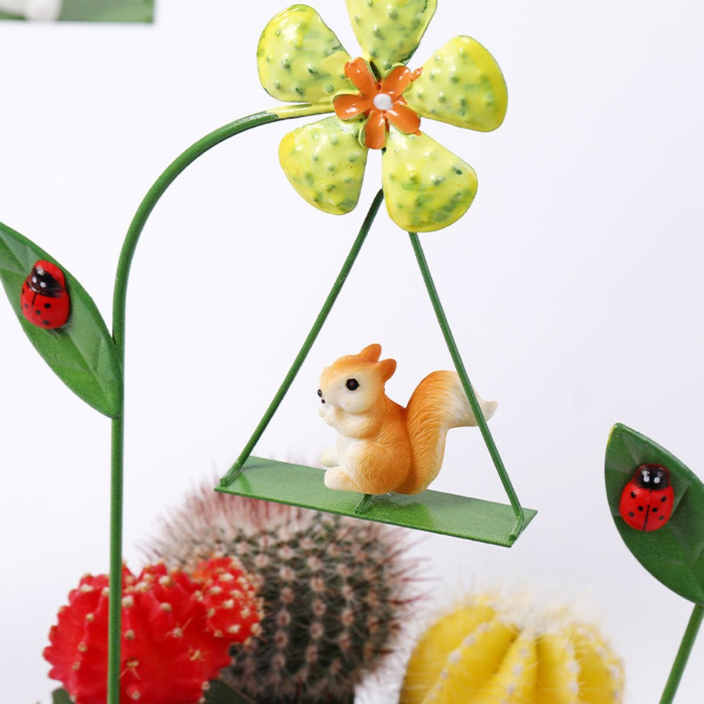DIY Metall Blumentopf Windmühle Kleines Ebene DIY Blumenarrangement Zubehör Schaukel Leichte Pflanze Topf Ornament Heimat Dekor