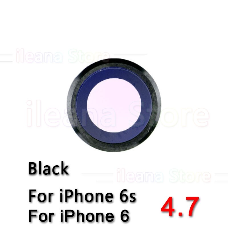 Originele Sapphire Crystal Back Achteruitrijcamera Glas Ring Voor Iphone 6 6S Plus Camera Lens Ring Cover Vervanging: 6s Black