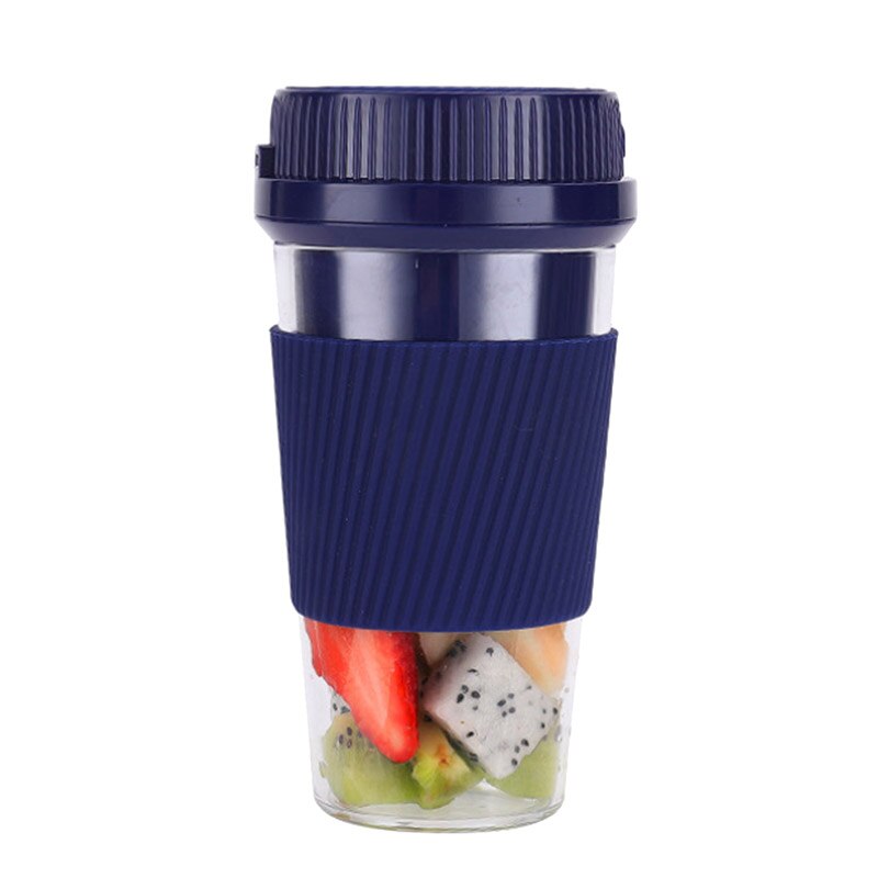 Portable Electric Blender Bottle Travel Mixer Food Smoothie USB Rechargeable Mini Juicer Cup Machine Kitchen Appliances: Blue-02