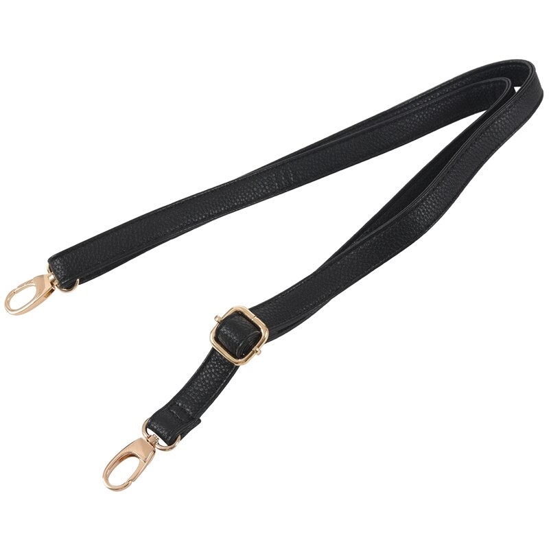 Women's PU Leather adjustable Messenger Bag strap Black