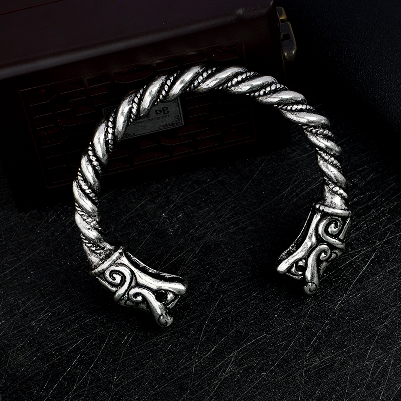 Pulseira viking aberta dragão norse, bracelete com símbolo da cor da pulseira, joias para presentes