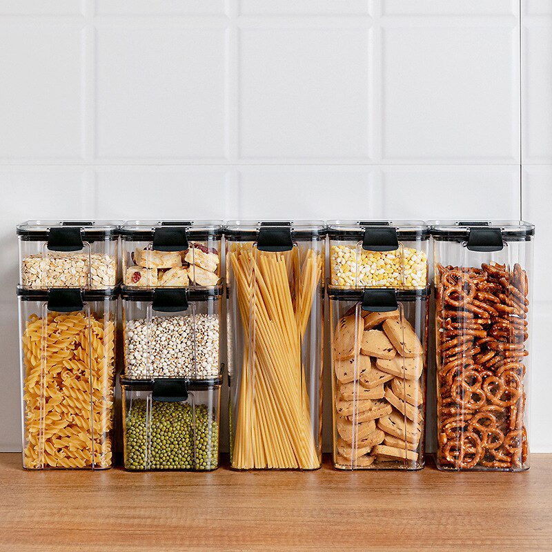 700/1300/1800ml voedselcontainers koelkast plastic keuken noedeldoos meergranen opslagtank transparante verzegelde blikken
