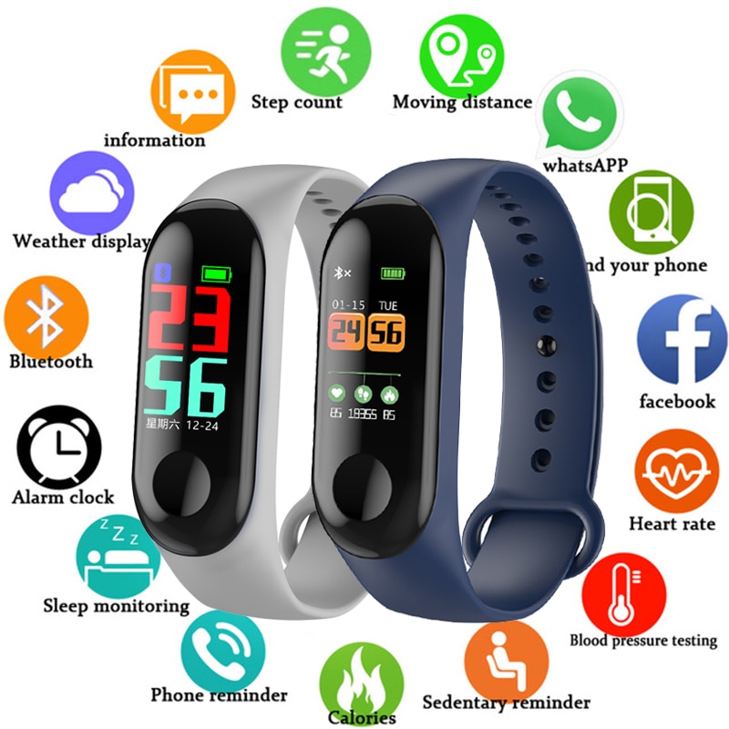Smart Sports Men Women Bracelet Heart Rate Sleep Monitoring Pedometer Waterproof Watch Men And Women Bluetooth bracelet