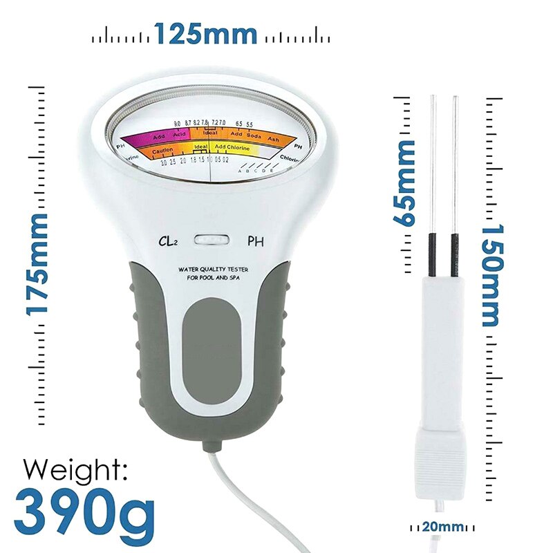 Testeri 2 in 1 vesi ph & kloori pc -101 taso kannettava digitaalinen ph mittari allas kylpylä analyyttiset instrumentit