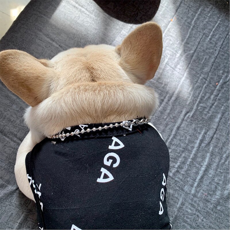 Small Dog Clothes Pet Cat Vest Cute Kitten Cat Costume Puppy Printed Black T Shirt Summer Thin Vest Pets Clothing Ropa Perro