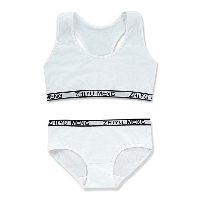 Training Bras Set for Girls Teenage Underwear Set Cotton Underwears for Girls Bra for Teens Children Bras Girl Underwear: White