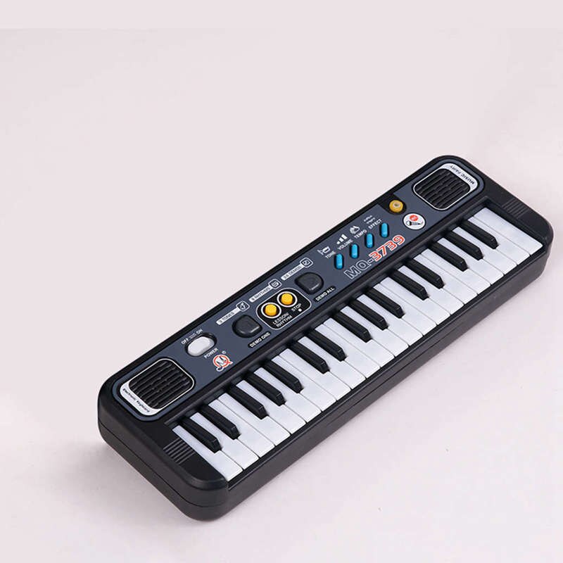 Mini Piano Electrónico multifuncional con micrófono Abs portátil para niños, 37 teclas, teclado de música Digital, electrónico
