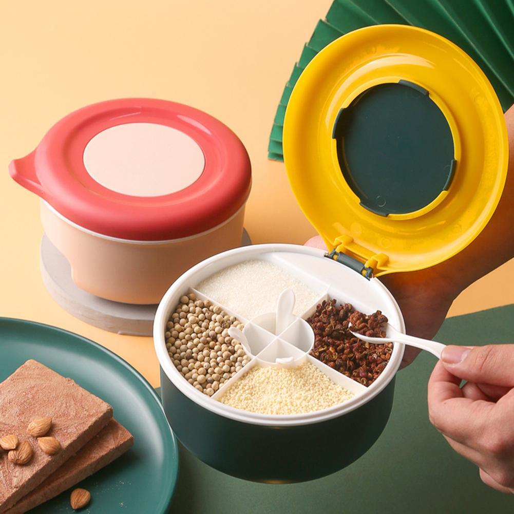 Kruiden Doos 4 Grids Keuken Gadget Pp Koken Bakken Kruiden Opslag Case Voor Keuken Kruiden Jar Opslag Container