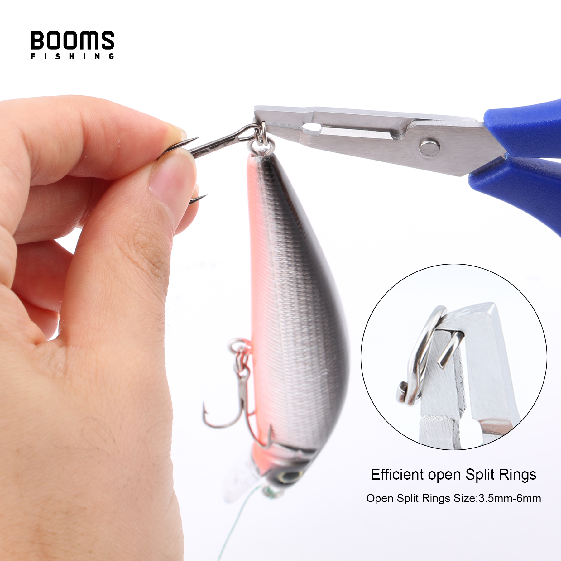 Booms Fishing S01 Braid Line Scissor Fishing Line Scissors with Retractable Badge Holder Carabiner Tackle Boxes Accessorie