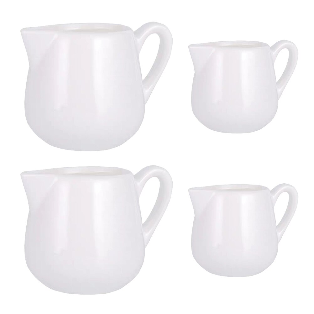 4Pcs Espresso Creamer Pitcher Coffee Syrup Container Western Food Sauce Cup (White): Default Title