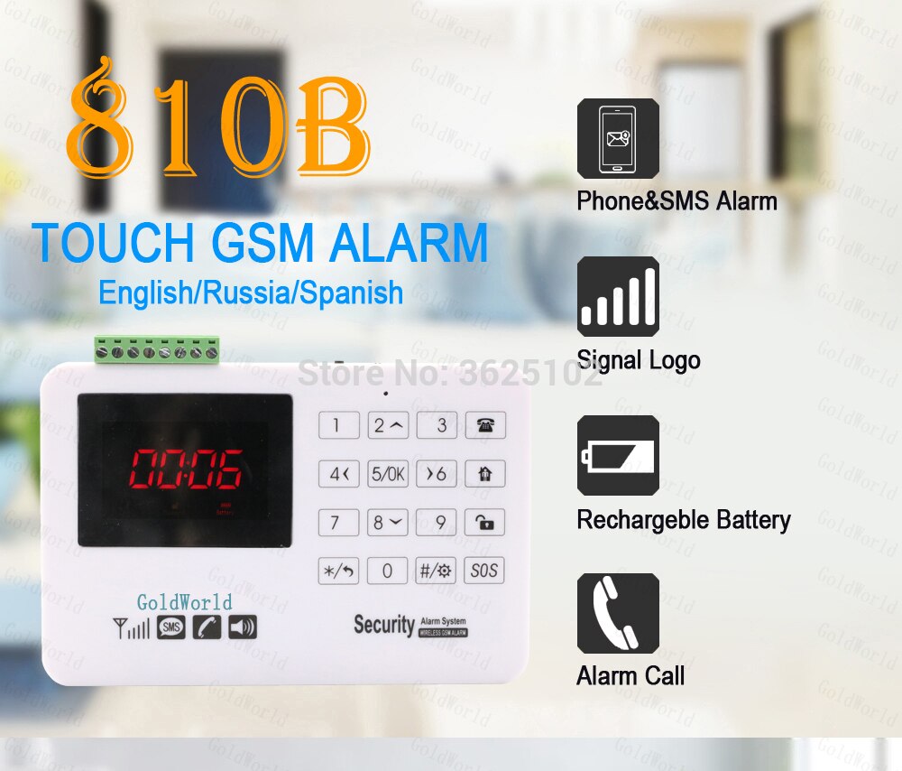 Wireless GSM Alarm System 433MHz Home Burglar Security Alarm System Touch Keyboard