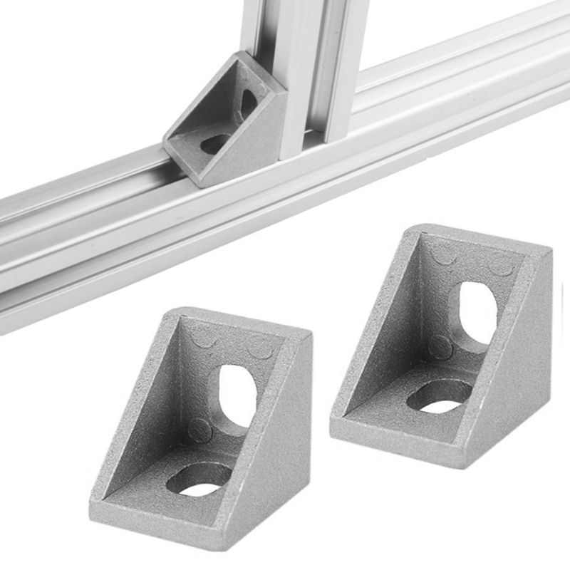 100 stk hjørnebeslag beslag slids 6 hjørne vinkel l brudstykker stik aluminium profil tilbehør