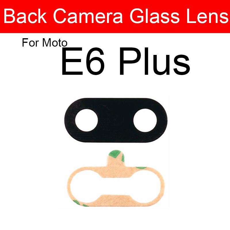 Bageste kameraglasglas til moto motorola  e4 e5 e6 x4 play plus ydre kameralinser stort kameralinseglasdæksel + klistermærke: E6 plus