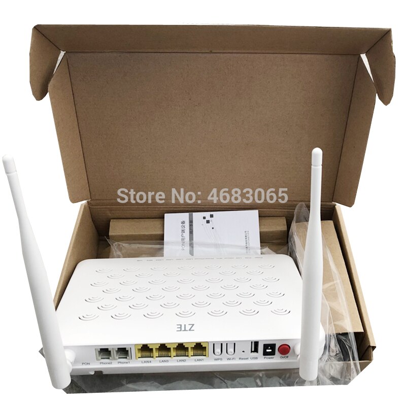 ZTE F660W 5.2 Version ZTE GPON ONU 4FE+2TEL+USB+WIFI With Patchcord, English Firmware Optical Network Terminal