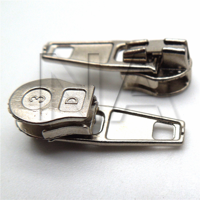 25pcs 3# Zinc Alloy Auto Lock Automatic Zipper Puller Sliders for Nylon Zippers Home Textiles zip slider: Plating white