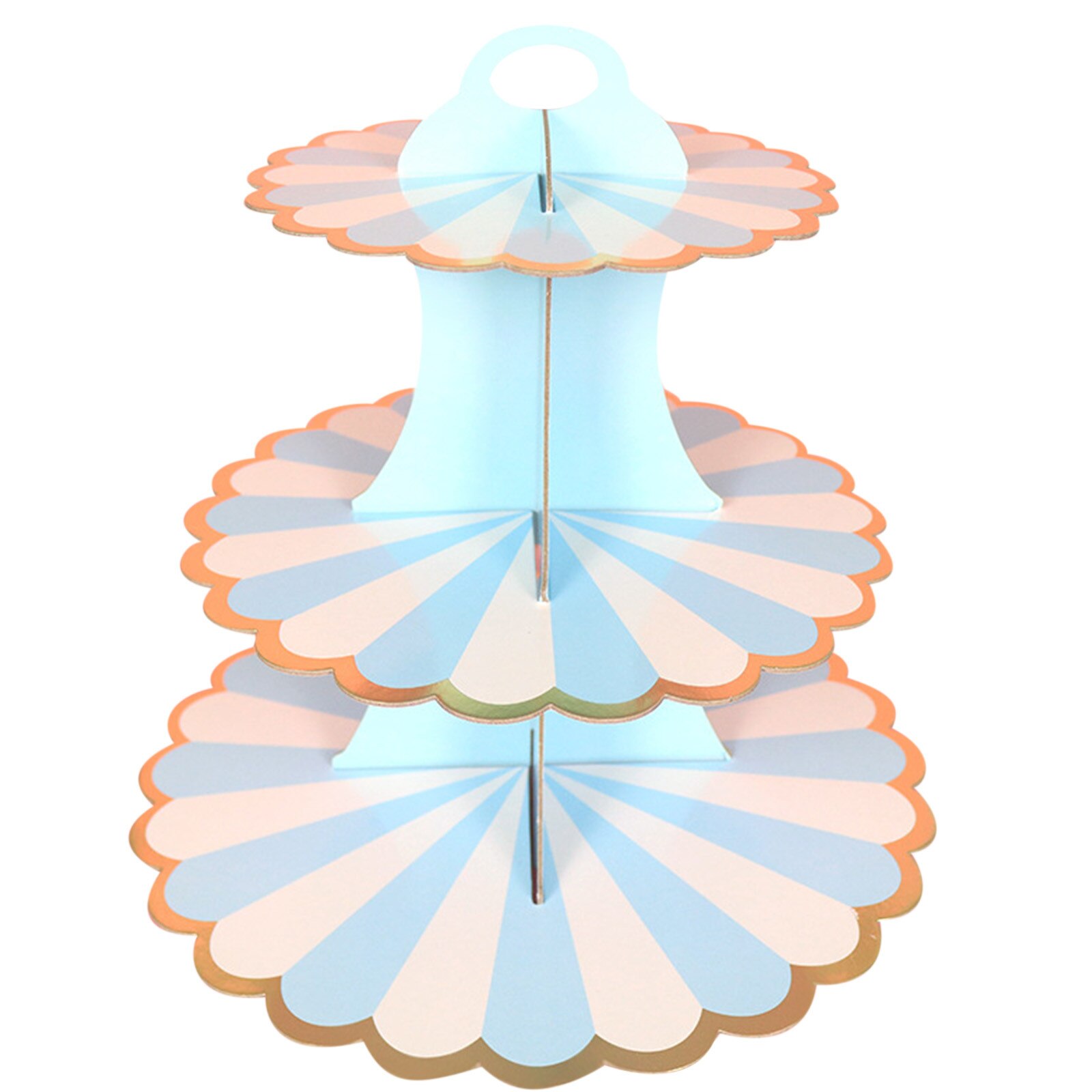 3-Layer Cupcake Stand Round Cardboard Cupcake Holder Foldable Baby Showers Birthday Wedding Party Decor Dessert Table Supplies: C