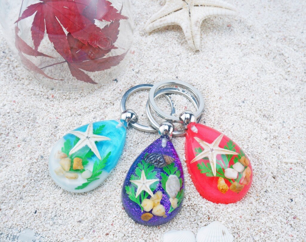 Underwater World Student Travel Souvenirs Marine Amber Keychain Children Summer Holidays Winter Holidays