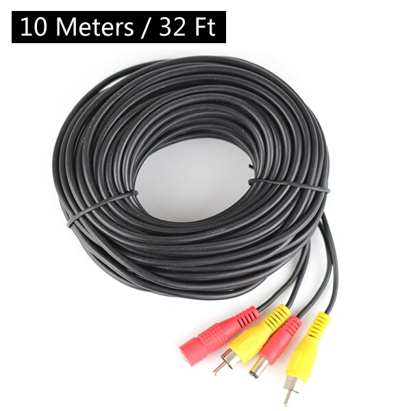 5 10 15 20 Meters DC Power RCA AV Video 12V 24V Extension Cable for Car Truck Bus Parking Home CCTV Camera: 10 Meters