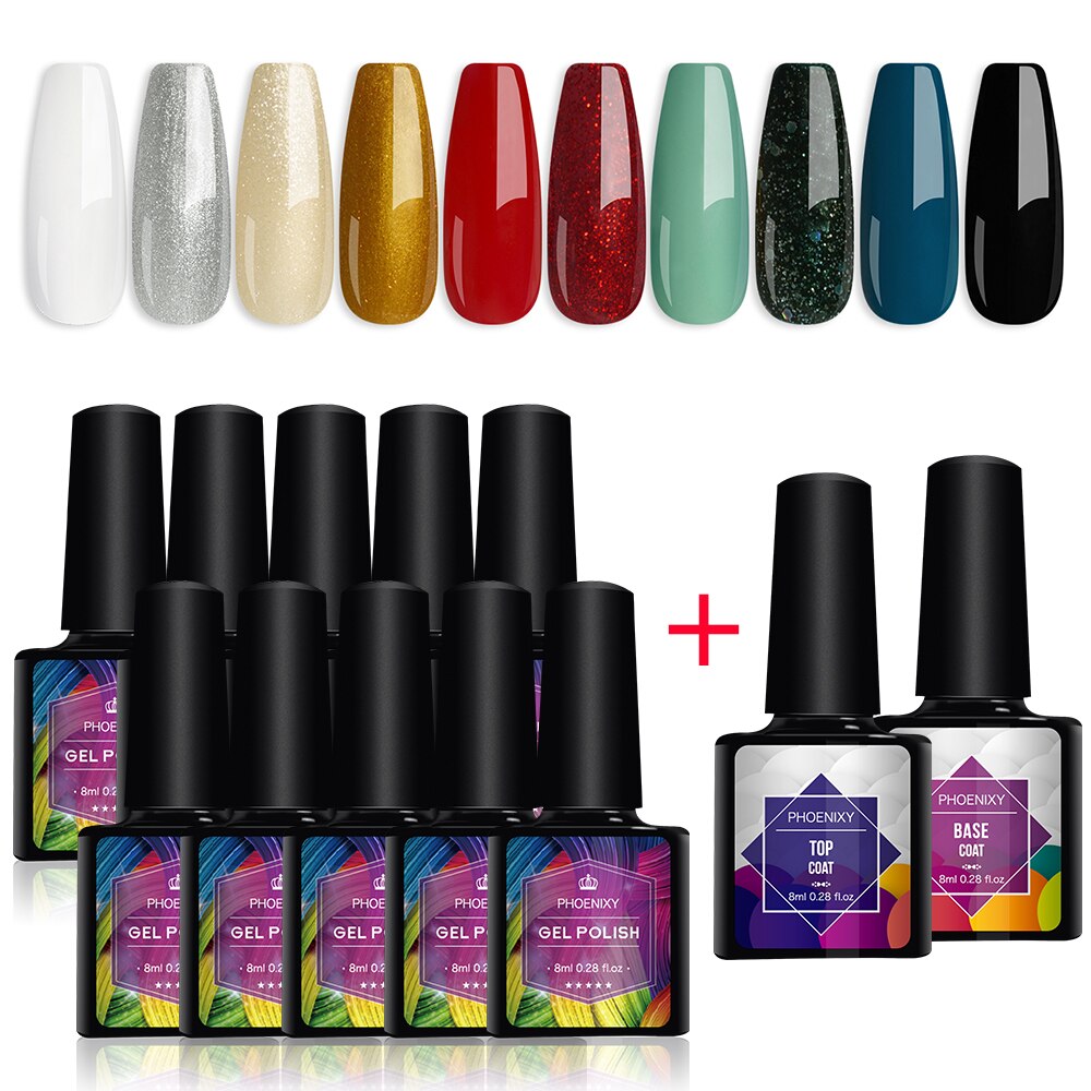Kit complet de vernis à ongles en Gel, lampe Uv Led, Lot de 10 pièces