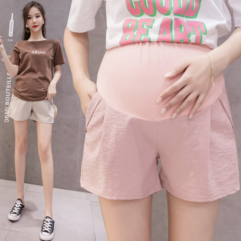 Heißer Mutterschaft kurze Hose Leinen Atmungsaktive Sanft Schwangere Kleidung Für Schwangere Frauen Bauch Magen lässig verlieren Mutterschaft kurze Hose Hosen